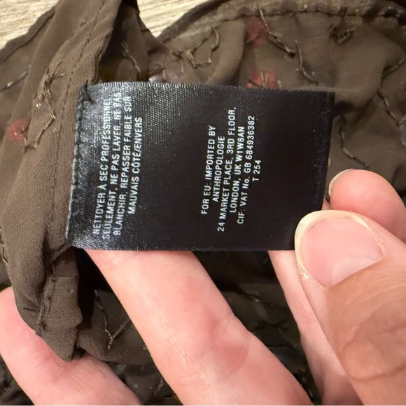 Anthropologie Carnation Lilly Blouse Women’s L Brown Sequin Beaded Sheer Boho - Picture 7 of 12